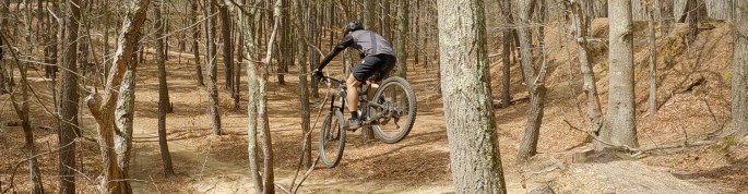 Mountain biking at Allaire State Park in NJ
